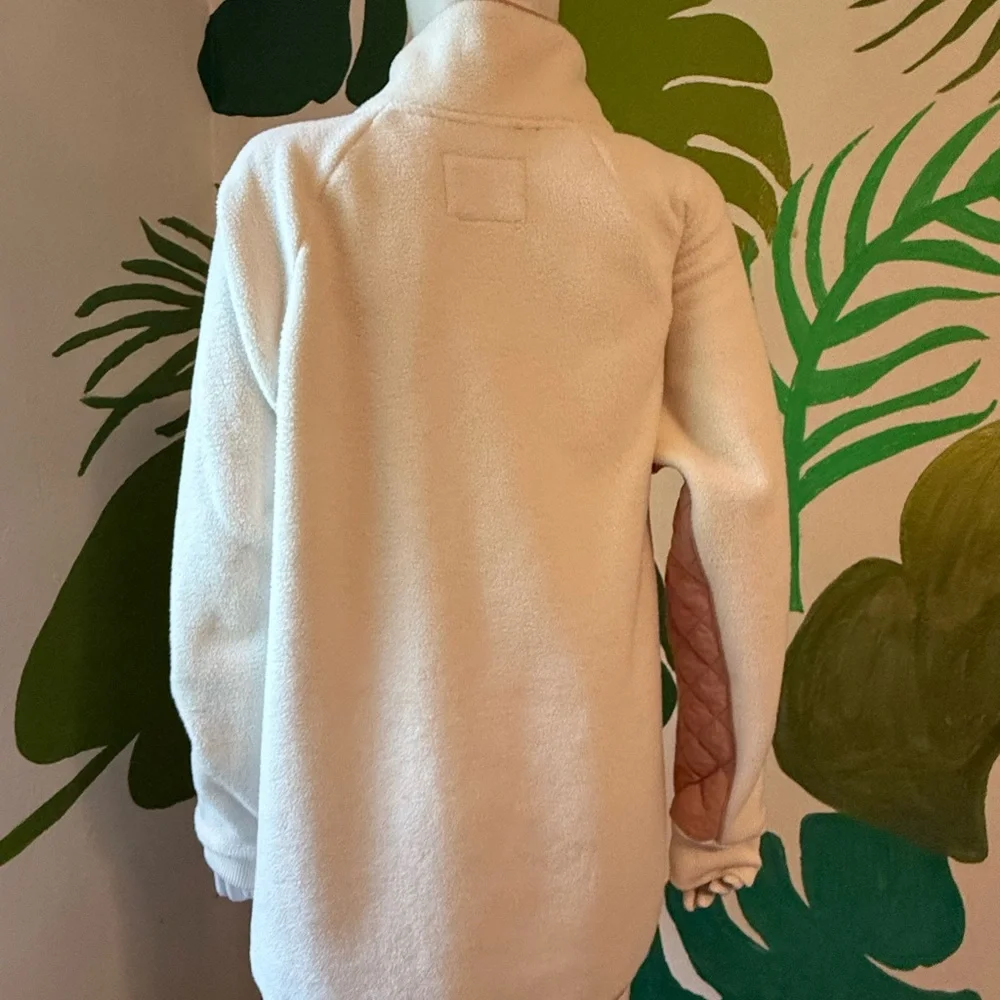 Abercrombie & Fitch Cream Fleece Pullover with Blush Trim